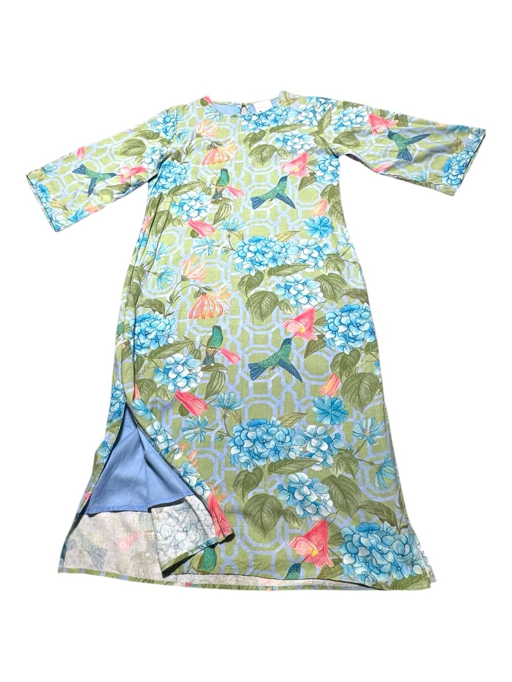 MARIGOLD BY VICTORIA DUNN WOMENS MEDIUM LONG FLORAL DRESS BOHO MAXI SIDE SLITS